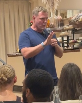 Simon Squibb speaking at the Creator Leaders Retreat